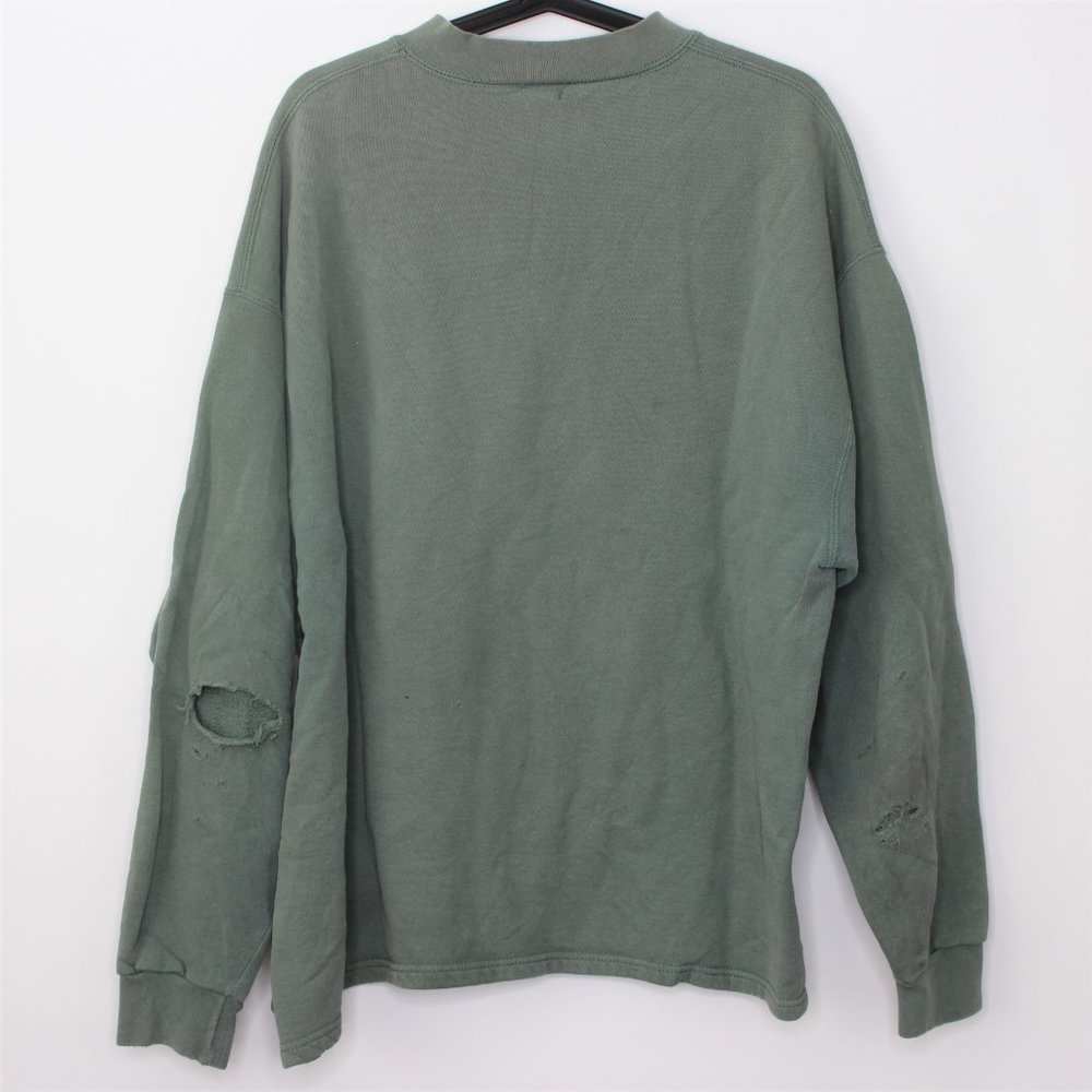 VTG Nike Side Swoosh Faded Olive Sweatshirt J274 - Picture 6 of 7